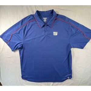 Reebok New York Giants Royal Blue Ny Logo Polo Shirt Mens XL Polyester